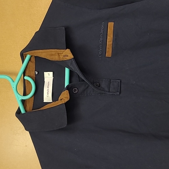 Calvin Klein Size L Navy Blue Polo - Picture 2 of 6